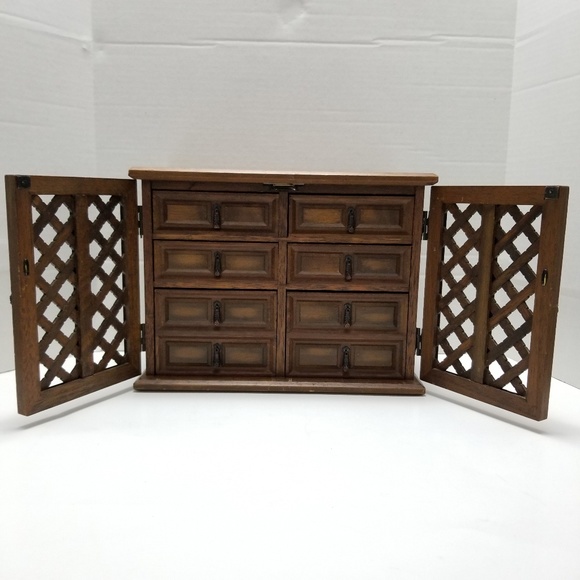 Vintage Other - Vintage Mele Wooden Jewelry Box Chest